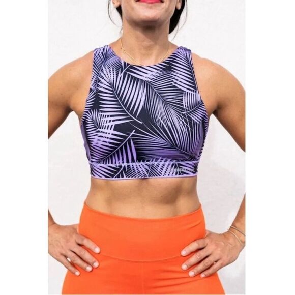 CHESTEE Barbella Ella Lilac Reversible Sports Bra M Chest Pad Removable Cup Pads - Picture 1 of 12